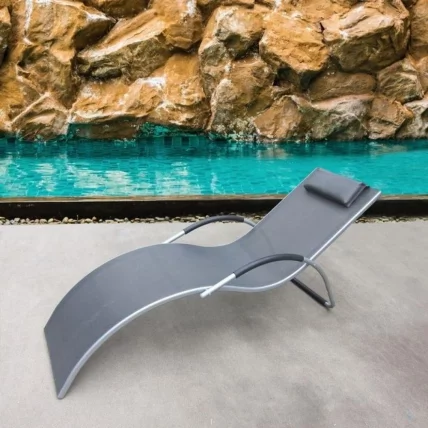 Шезлонг-лежак ГРАЦИЯ MC-3039GA Silver-Black_0