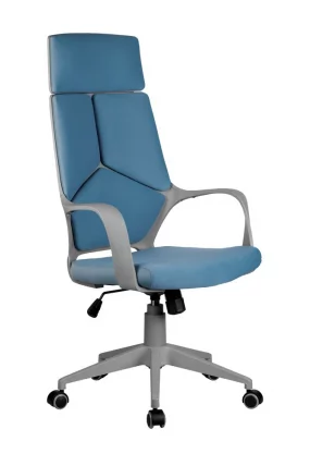 Кресло оператора Riva Chair 8989 (серый пластик) Синий_0
