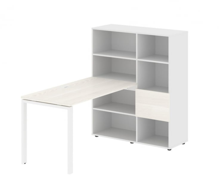 Рабочая станция EDIS EURST 1113 Ясень Траун Белый Белый_0