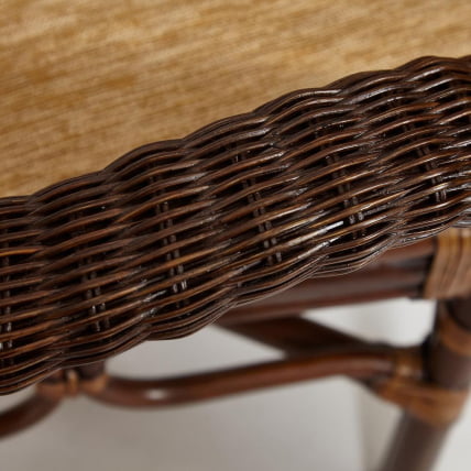 Комплект обеденный ANDREA GRAND (стол со стеклом+6 кресел+ подушки) Pecan Washed (античн. орех), Ткань рубчик, цвет кремовый_13