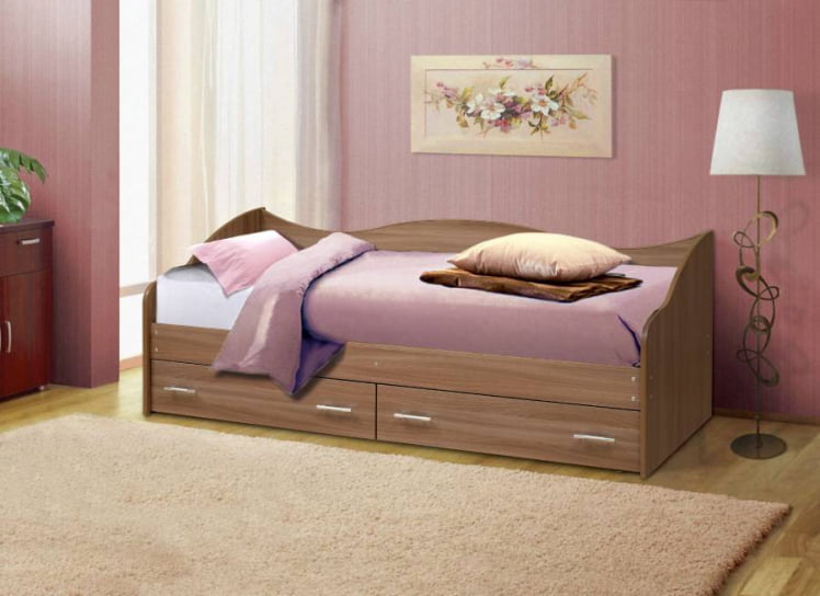 Кровать Софа №1 800*2000 Ясень шимо темный_0