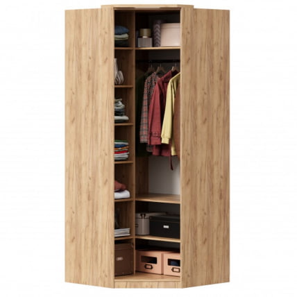 Шкаф угловой с декоративными накладками Фиджи ЛД 659.245.000 Дуб Золотой Антрацит_2