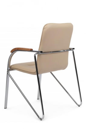 Стул Самба с деревянными подлокотниками SMB-02H Хром гальв. Бежевый_4