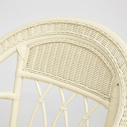 Комплект для отдыха MICHELLE ( стол со стеклом+ диван + 2 кресла + подушки) TCH White (белый), Ткань рубчик, цвет кремовый_14