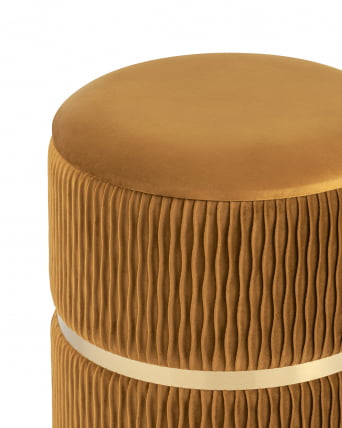 Пуф Джесси с ящиком велюр Горчичный_3