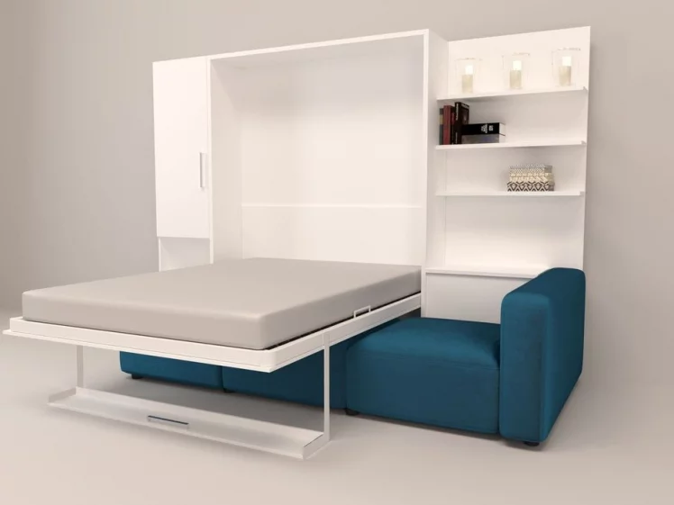 Шкаф-диван-кровать Смарт 1 правый 3-в-1 1400 Дуб молочный_1