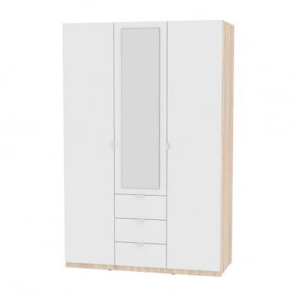 Шкаф распашный Р-198х135х45-3-ТР-М(ДСС-Белый) / R-198х135х45-3-TR-M(ДСС-Белый)_0