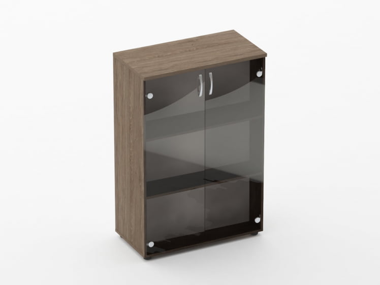 Шкаф средний со стеклом Glassy 6.12.151 Дуб Верцаска_0