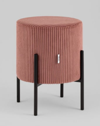 Пуф Кейси велюр рельефный коралловый_0