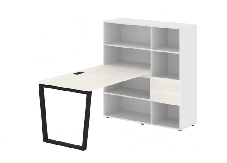 Рабочая станция EDIS EVRST 1213 Ясень Траун Черный Белый_0