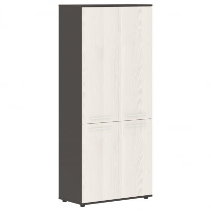 Шкаф с глухими средними и малыми дверьми ЕДИС ЕХCС 85.3 Ясень Траун Белый Мокко / EDIS EHCS_0