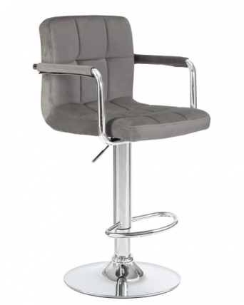 Стул барный DOBRIN KRUGER ARM (серый велюр (MJ9-75)) 2 шт_3
