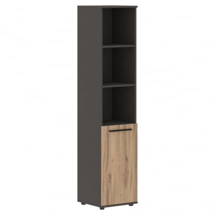 Шкаф-колонка с глухой малой дверью ЕДИС ЕХCС 42.5 Дуб Денвер светлый Черный Мокко / EDIS EHCS_0