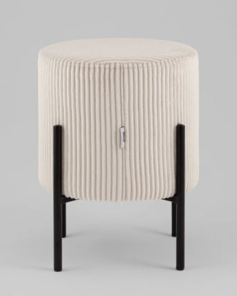 Пуф Кейси велюр рельефный молочный_1