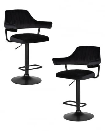 Стул барный ДОБРИН CХАРЛЙ БЛАCК (черный велюр (МДЖ9-101)) 2 шт / DOBRIN CHARLY BLACK (MJ9-101))_0