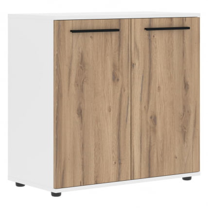 Шкаф с глухими малыми дверьми ЕДИС ЕЛCС 85.1 Дуб Денвер светлый Черный Белый / EDIS ELCS_0