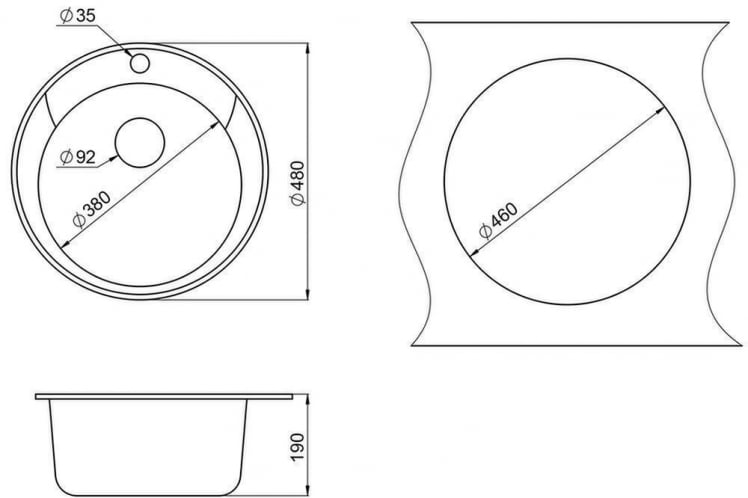 Кухонная мойка STANDART 4802 Брют_2