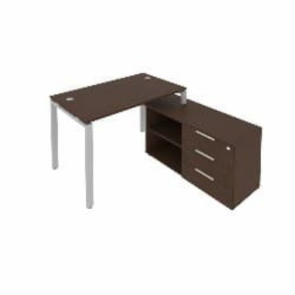 Рабочая станция на П-образном м/к с опорной тумбой правая Metal System БП.РС-СТС-2.2 Пр Венге/Серый_0