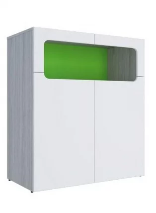 Тумба Палермо Юниор 06 Белый глянец Ясень шимо светлый Зеленый_0