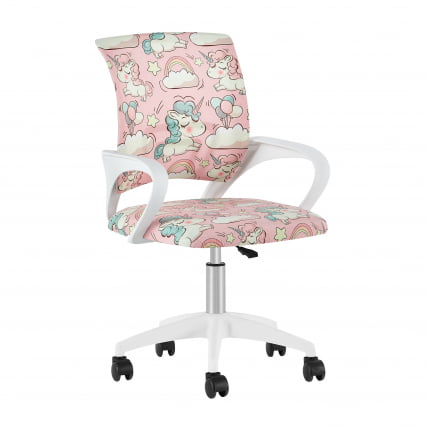 Кресло детское ТопЧаирс Симпле СН ДЖуниор принт Уникорнс пластик белый / TopChairs Simple SN Junior Unicorns_0