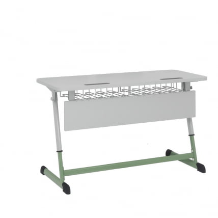 Парта двухместная регулируемая по высоте НОМАД (рост 3-7) Оливковый/Серый / NOMAD_0