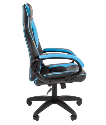 Кресло геймерское CHAIRMAN GAME 16 Черный Голубой_1