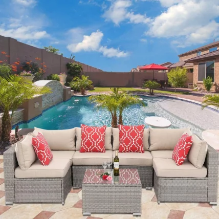 Плетеный модульный диван ЙР822БгБ Грей-Беиге / YR822BgB Grey-Beige_0