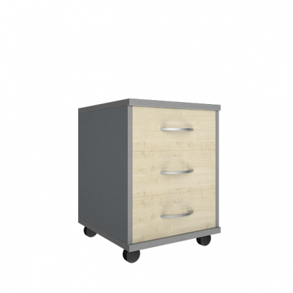 Тумба подкатная (3 ящика, с замком) Riva А.ТМ-3 Клен/Металлик_0