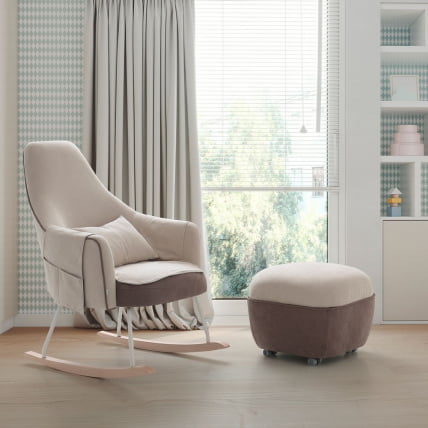 Кресло-качалка Micuna (Микуна) Wing/Moom waterwood текстиль beige/brown_3