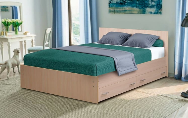 Кровать с ящиками на уголках №4 ЛДСП 1800*1900 Бук_0