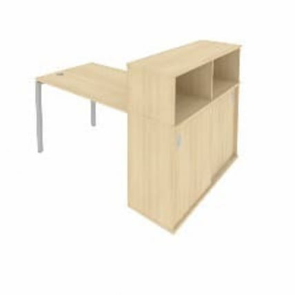 Рабочая станция с опорным шкафом-купе Metal System Б.РС-СШК-3.2 Акация/Серый_0