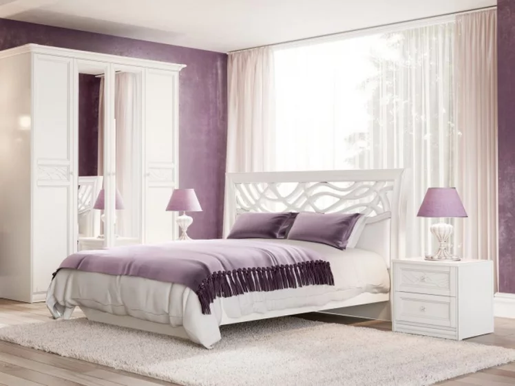 Кровать двуспальная 1600 Джулия ЛД 695.060.000.001 Белая_2