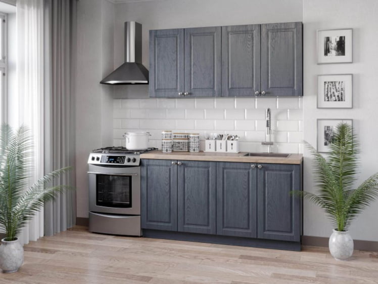 Шкаф кухонный 450 Мокка ЛД 274.330.000.150 Черный Дуб фактурный антрацит_1