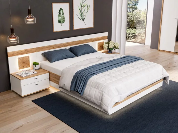 Спальный гарнитур Фиджи №4 Дуб Золотой Белый_1