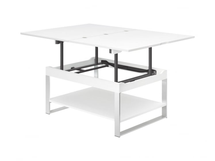 Журнальный стол-трансформер Агат-36 Белый шпон_2