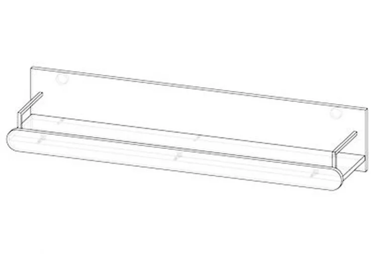 Полка навесная Палермо Юниор 03 Ясень шимо светлый Белый глянец_1