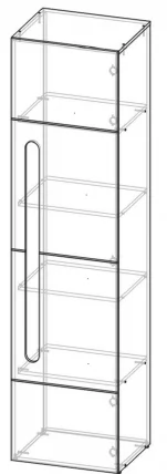 Пенал Палермо Юниор 02 Ясень шимо светлый Белый глянец_3