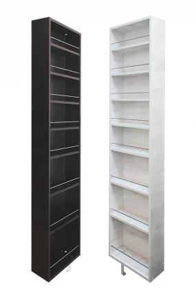 Поворотный шкаф в белом глянцевом стекле Драйв Шелф (левый) Венге_1