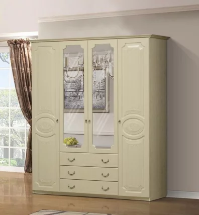 Шкаф Ивушка-5 четырехстворчатый  Дуб беленый Туя_0