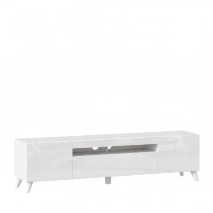 Тумба под ТВ Бруклин 1800 с опорами Белый глянец_0