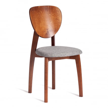 Стул ДИАМАНТЕ мягкое сидение бук, 42кс42кс85см, коричневый, ткань воол димгрей, серый / DIAMANTE 42x42x85см, wool dimgrey,_0