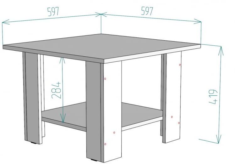 Стол журнальный TC2 419х597х597 ВД_1