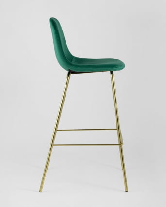 Стул барный Валенсия Зеленый с золотыми ножками_2