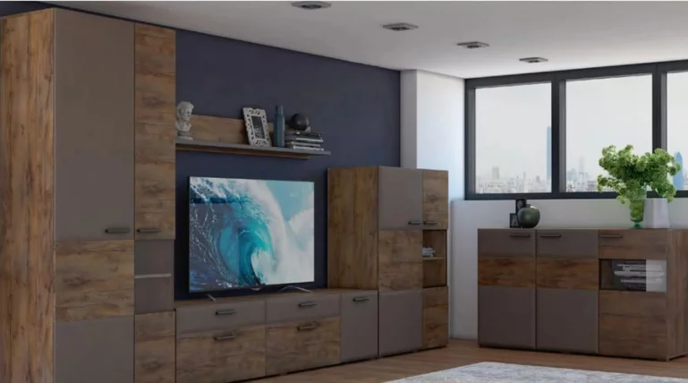 Полка навесная Рио 1375 Таксус Смоки софт_1