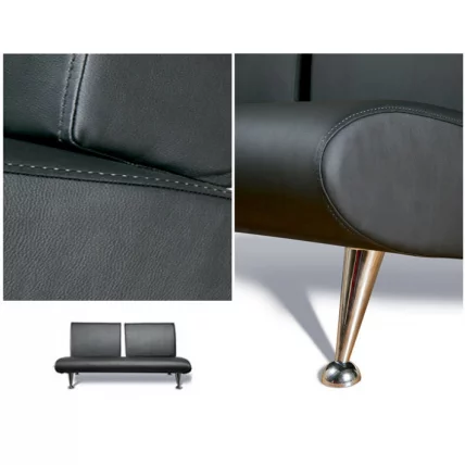 Диван офисный двойной Клерк 7 черный Ecotex 3001_1