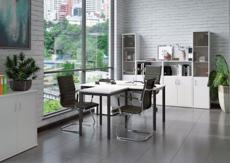 Рабочее место для руководителя SLIM SYSTEM РМ2 Белый-Антрацит_0