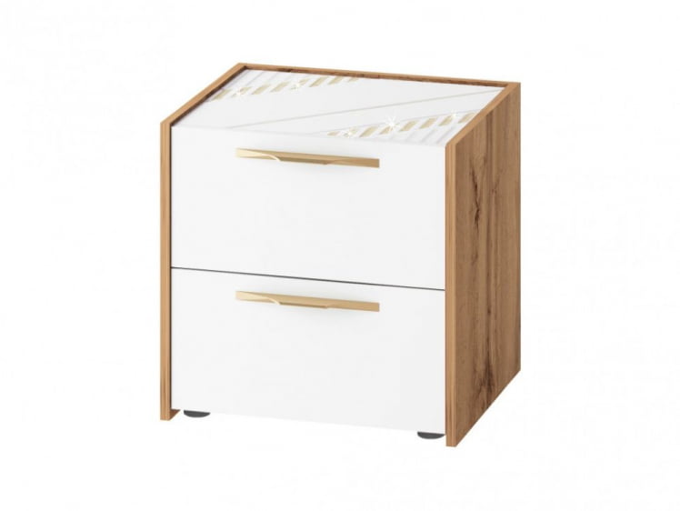 Тумба прикроватная Монако 903.07 Дуб Вотан / Белый шпон / Альпийский белый_0