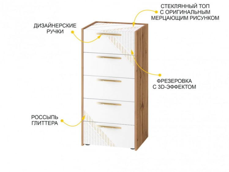 Комод Монако 903.19 Дуб Вотан / Белый шпон / Альпийский белый_1
