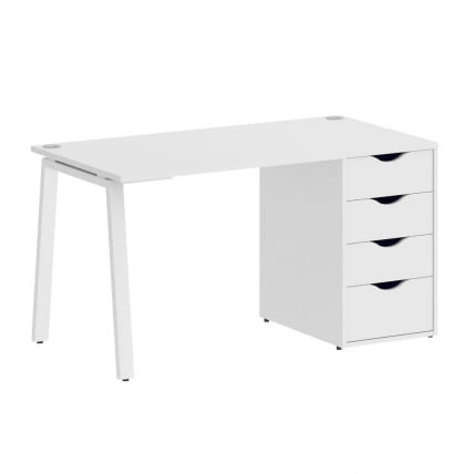 Стол письменный HOME OFFICE VR.SP-3-138.4.A Белый Бриллиант/Белый металл_0