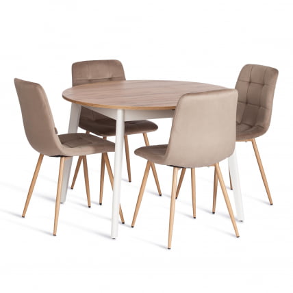 Стул CHILLY (mod. JSC-220) Велюр/металл , 44,5х52,5х88 см, Beige (бежевый) HLR8 / натуральный_5